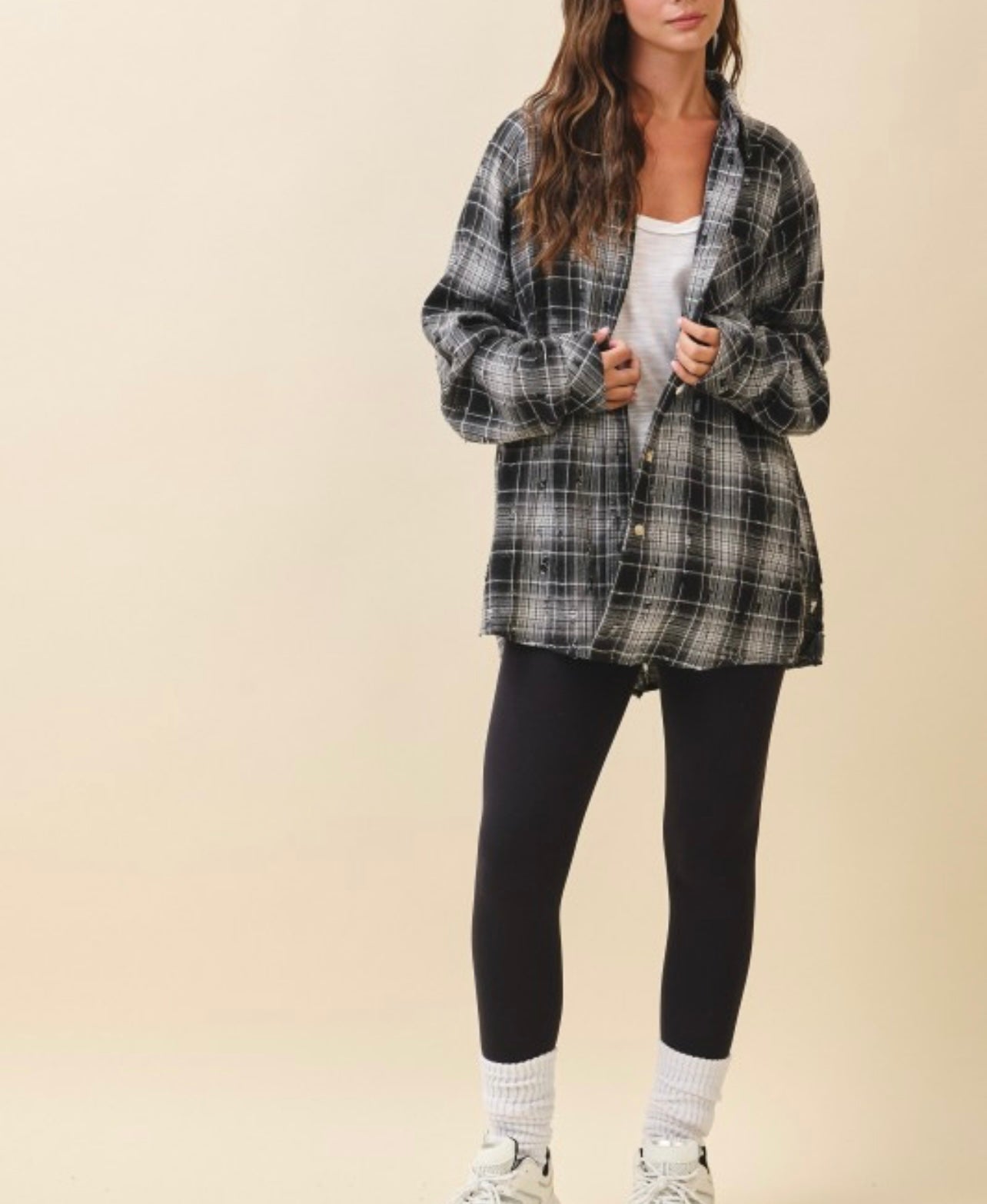 Harvest Mood Plaid Distressed Flannel Shirt