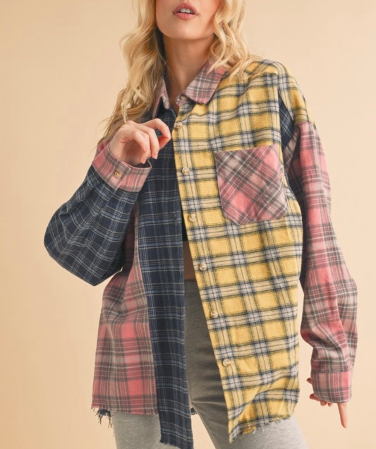 Flirty In Flannel Multi Colored Plaid Flannel Shirt