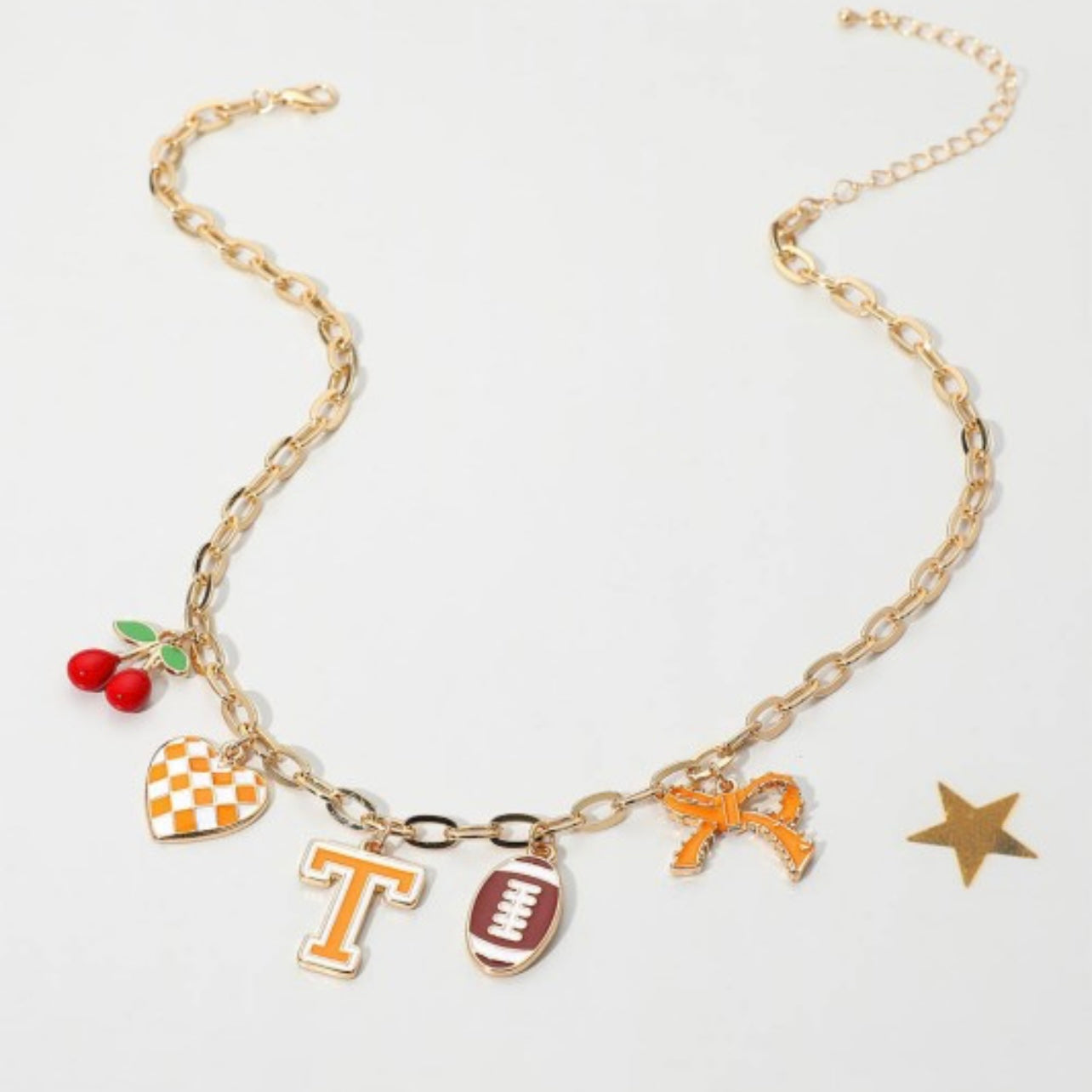 Power “T” Football Charm Station Necklace