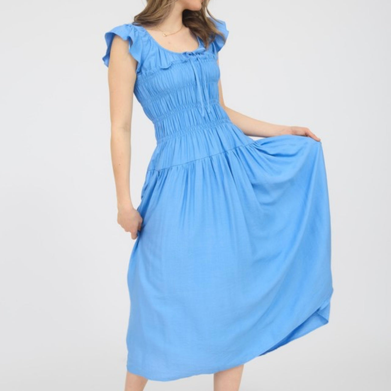 Boldly Bright Blue Midi Dress