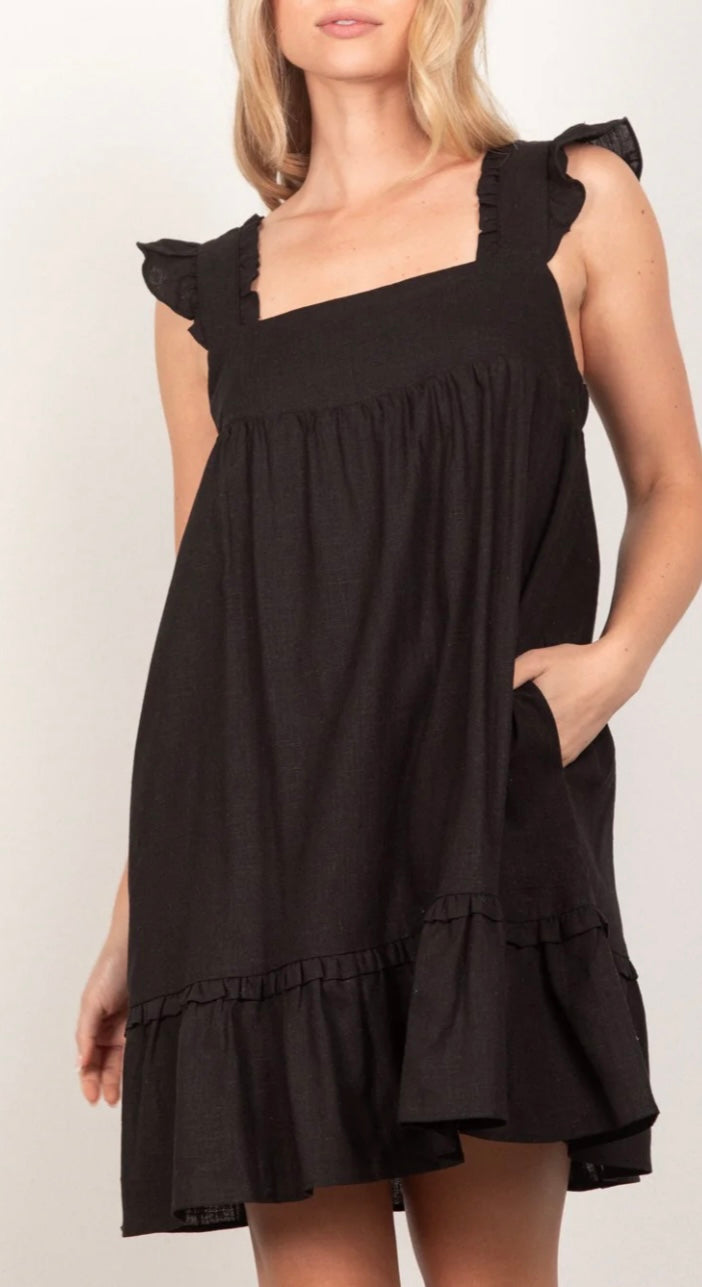 Dainty Girl Ruffle Sleeve Mini Dress