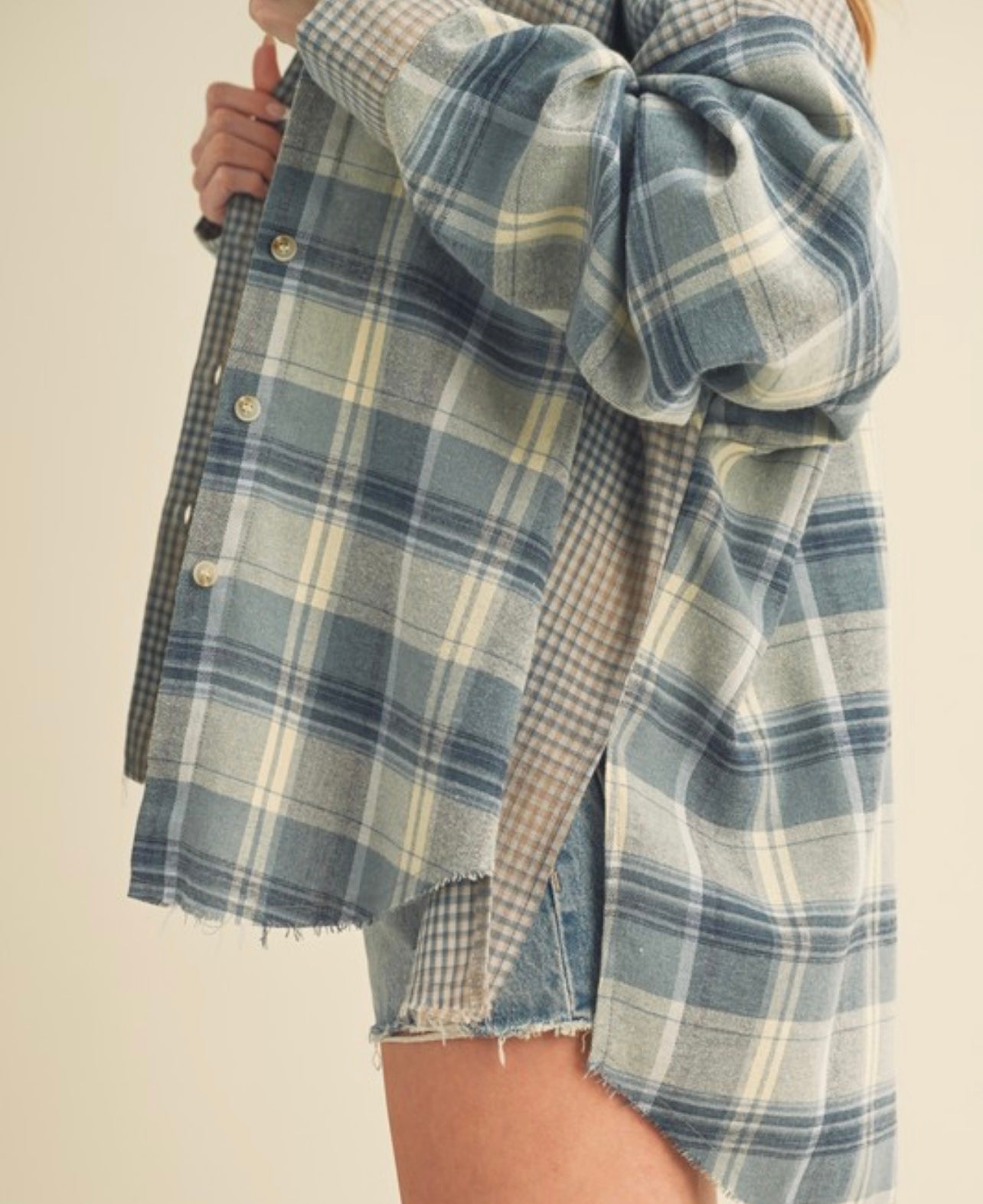 Vanilla Driftwood Plaid Flannel Shirt