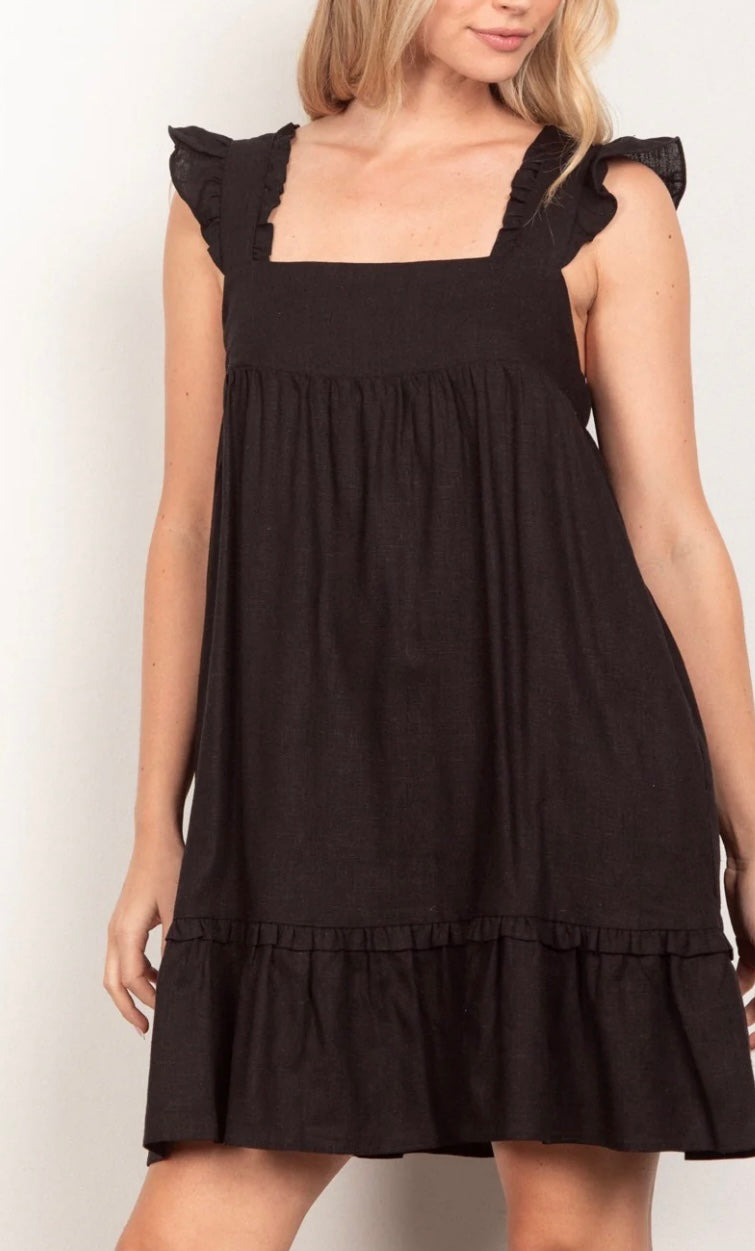 Dainty Girl Ruffle Sleeve Mini Dress
