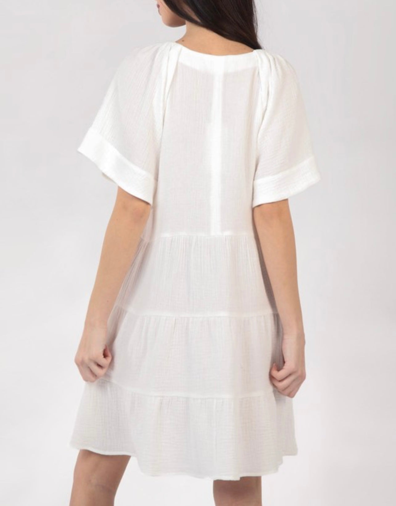 Taking A Break Cotton Gauze Mini Babydoll Dress