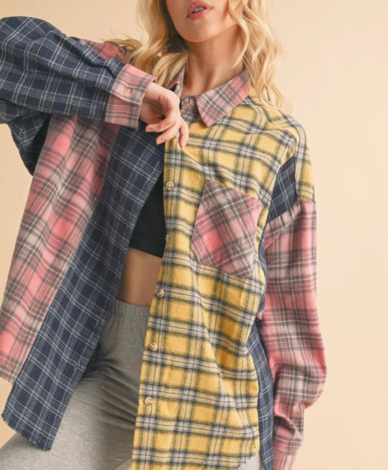 Flirty In Flannel Multi Colored Plaid Flannel Shirt