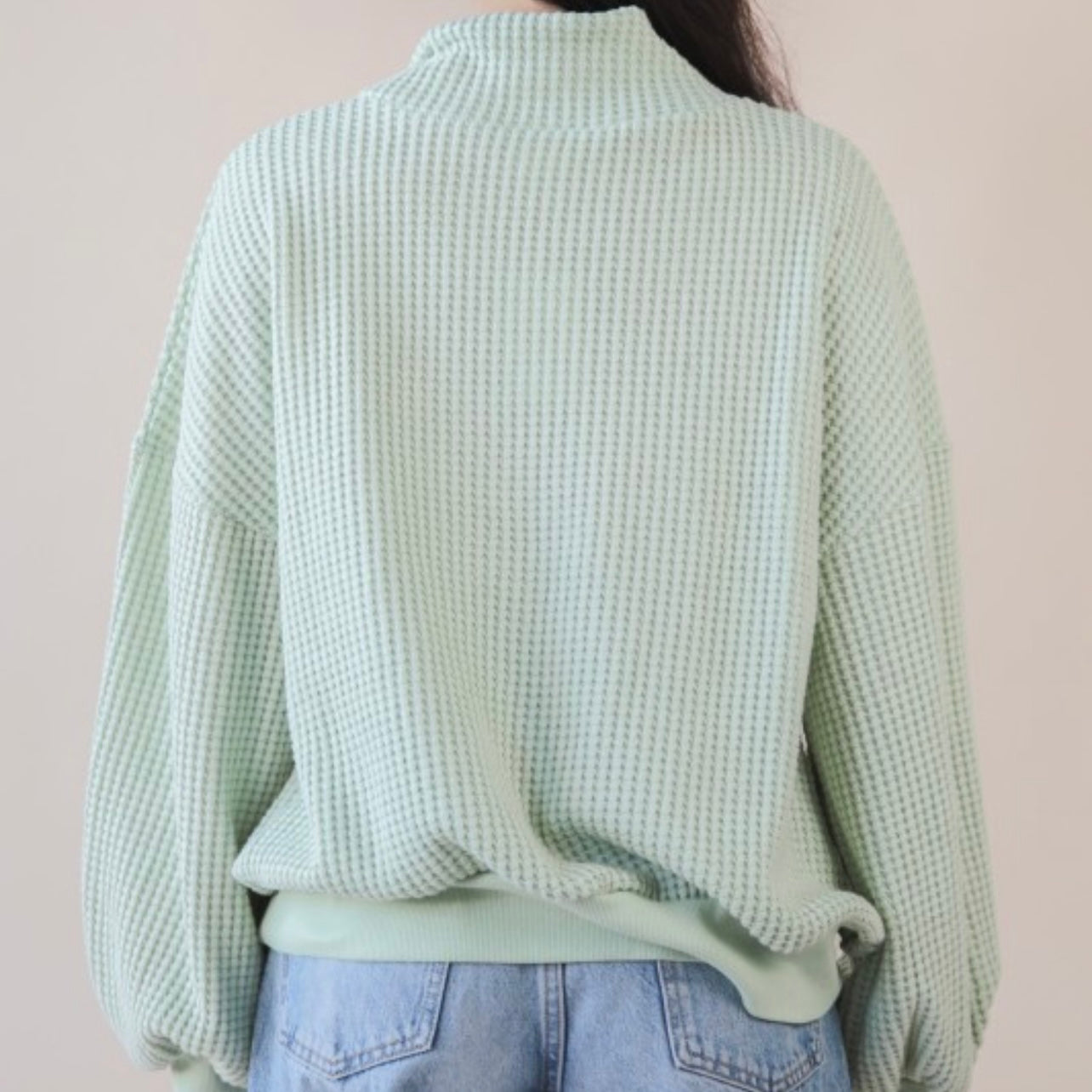 The Snuggle Stitch Sage Waffle Knit Pullover