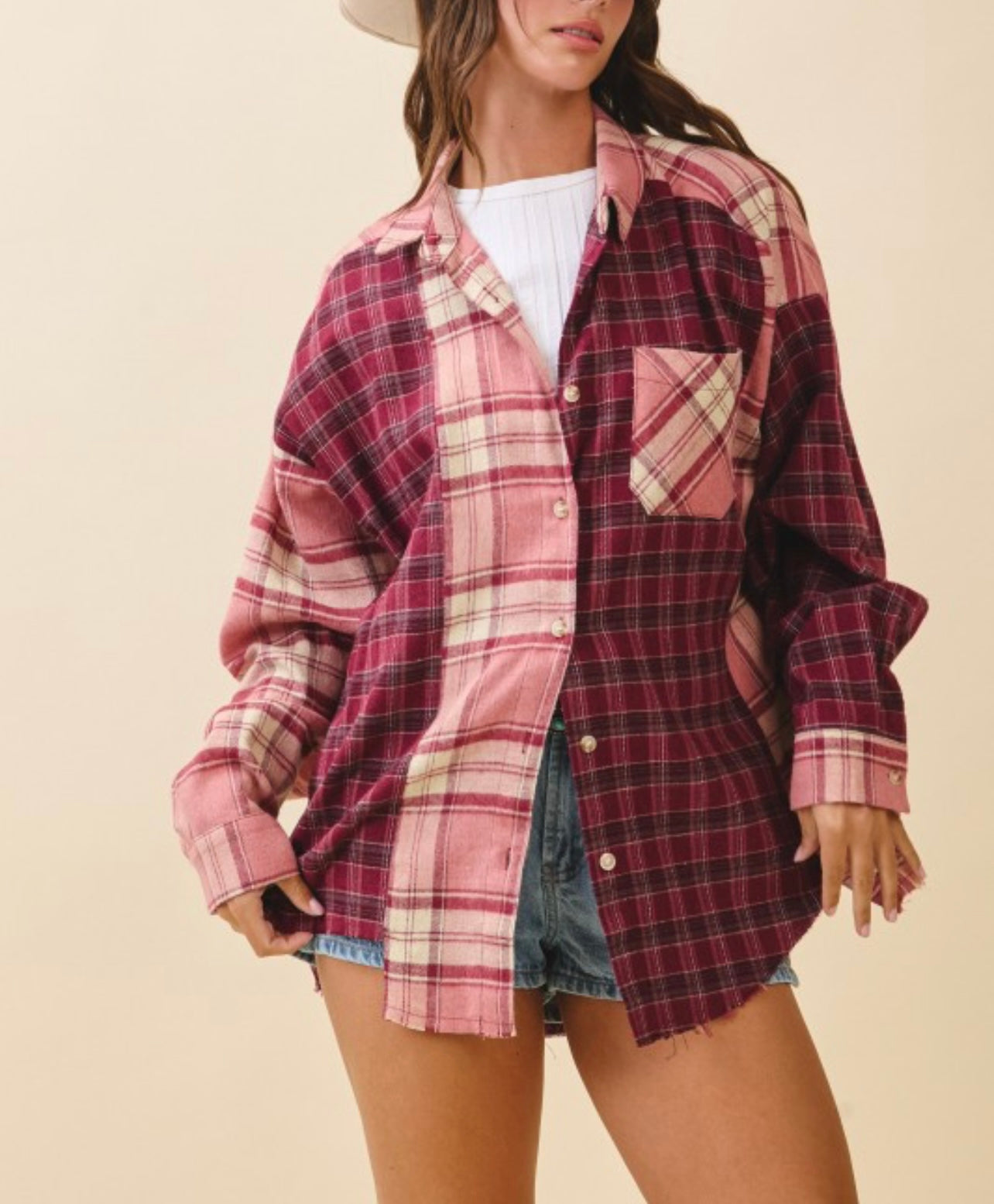Campfire Cowgirl Multi Colored Plaid Flannel Shirt