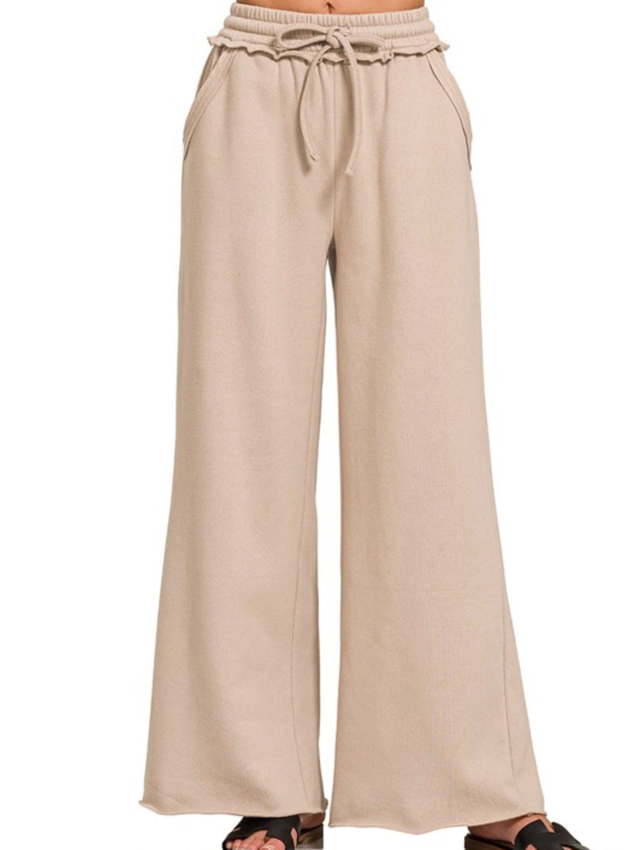 Cloudy Cocoa Wide Leg Sweatpants