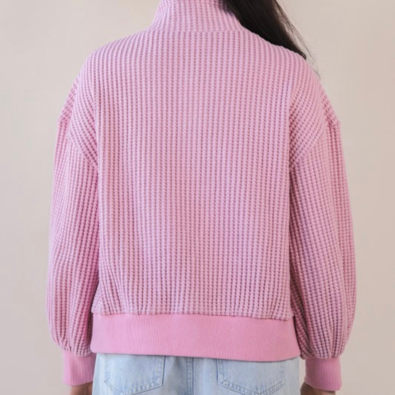 Wanderlust Pink Waffle Knit Pullover