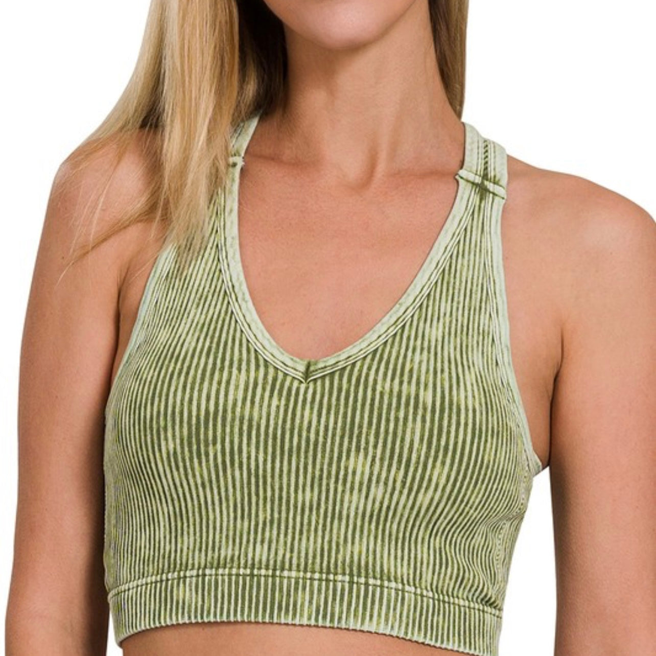 Going Places Washed Ribbed Seamless Padded Cami Tank