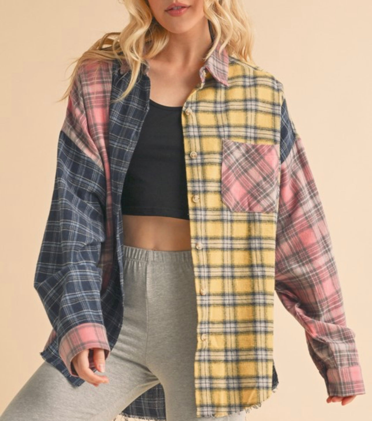 Flirty In Flannel Multi Colored Plaid Flannel Shirt