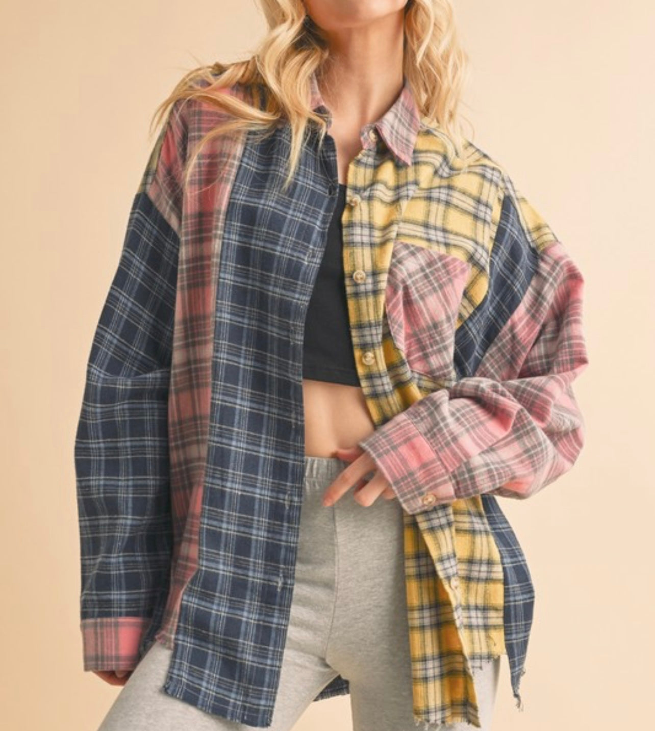 Flirty In Flannel Multi Colored Plaid Flannel Shirt