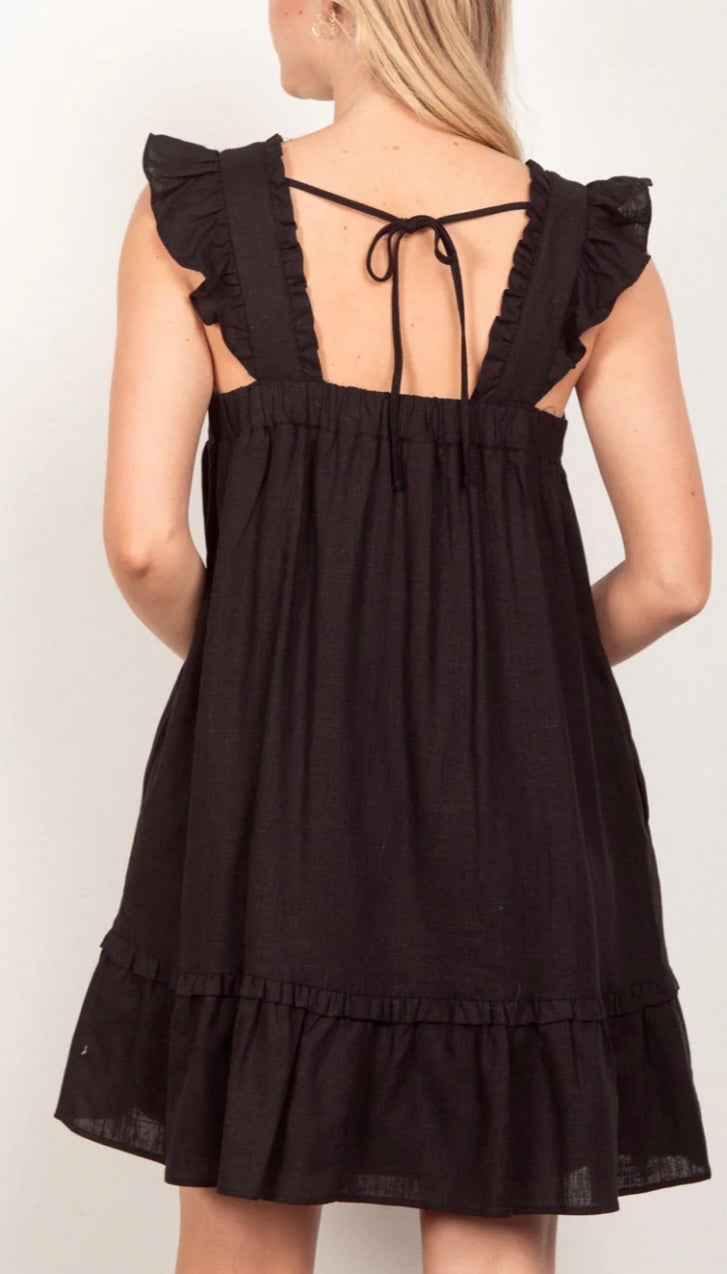 Dainty Girl Ruffle Sleeve Mini Dress