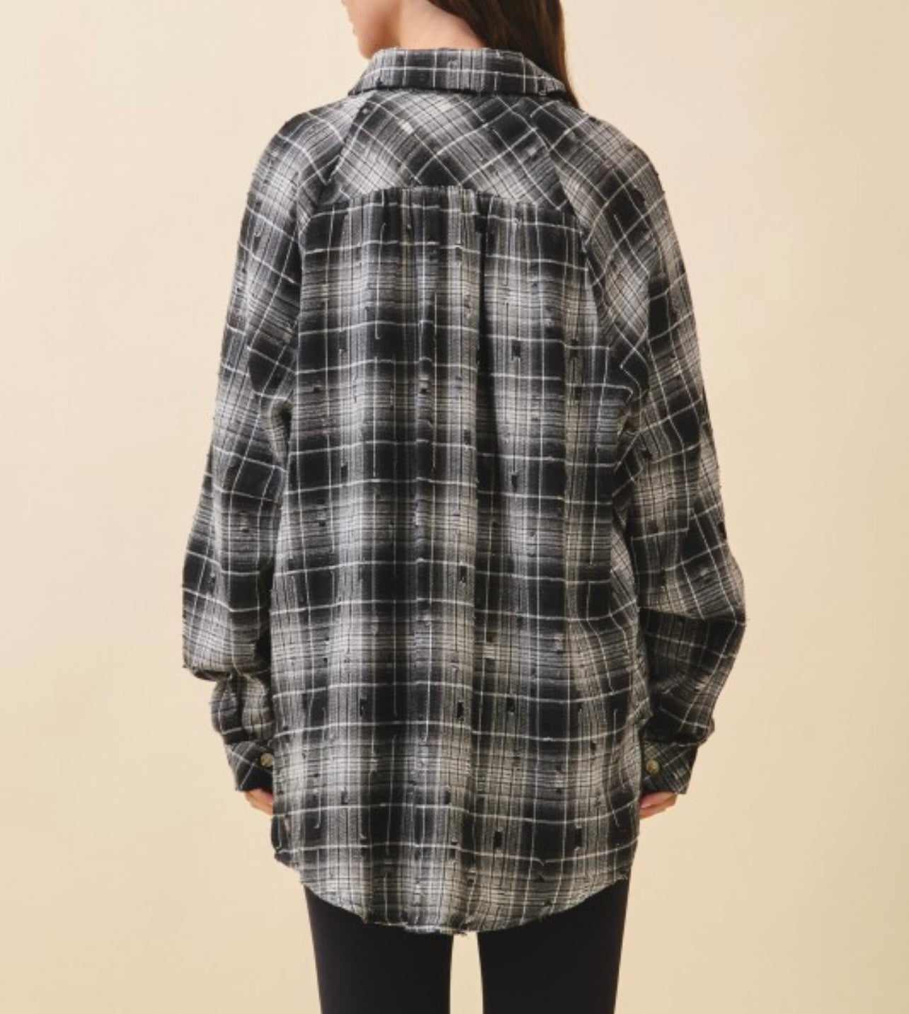 Harvest Mood Plaid Distressed Flannel Shirt