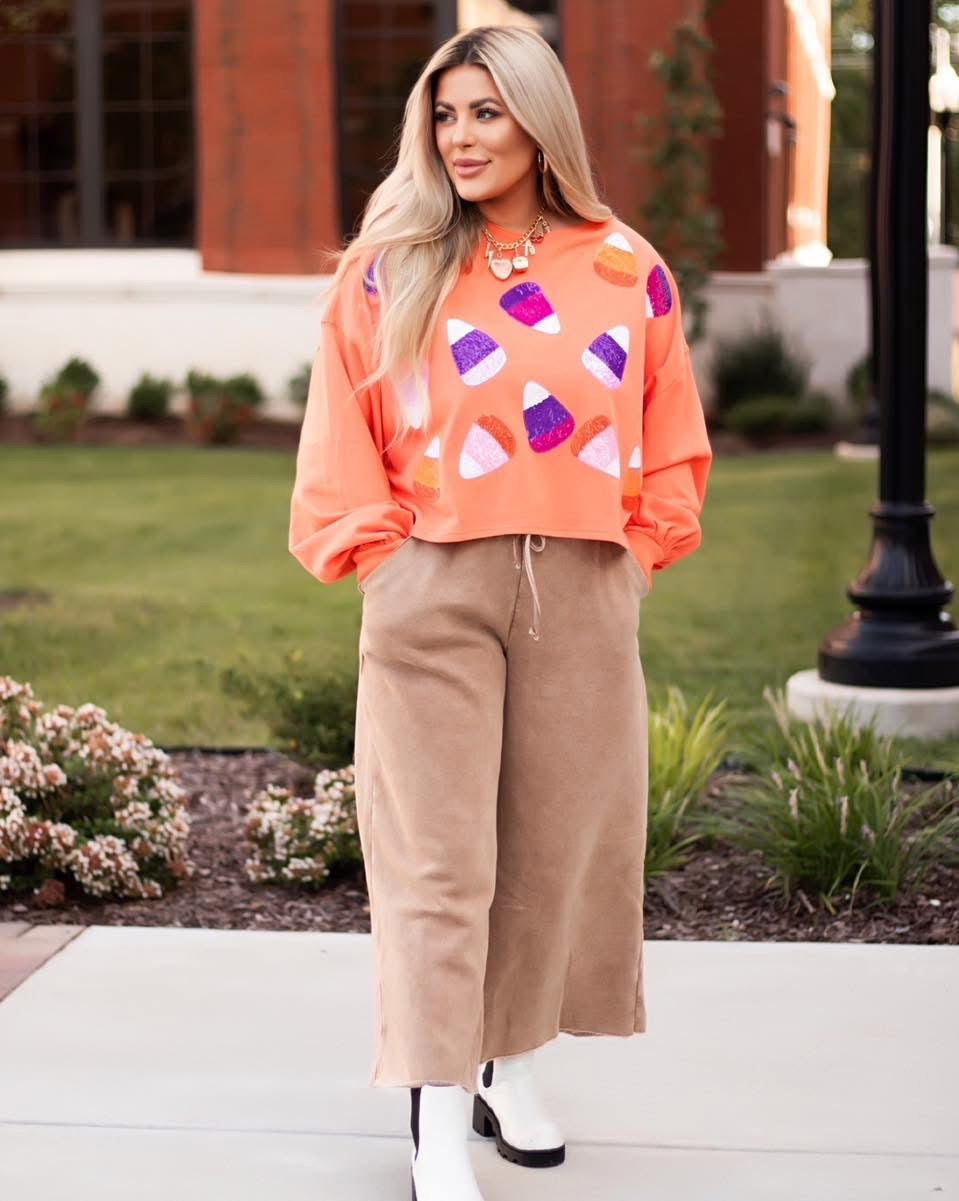 Rich Mocha Latte Palazzo Sweatpants