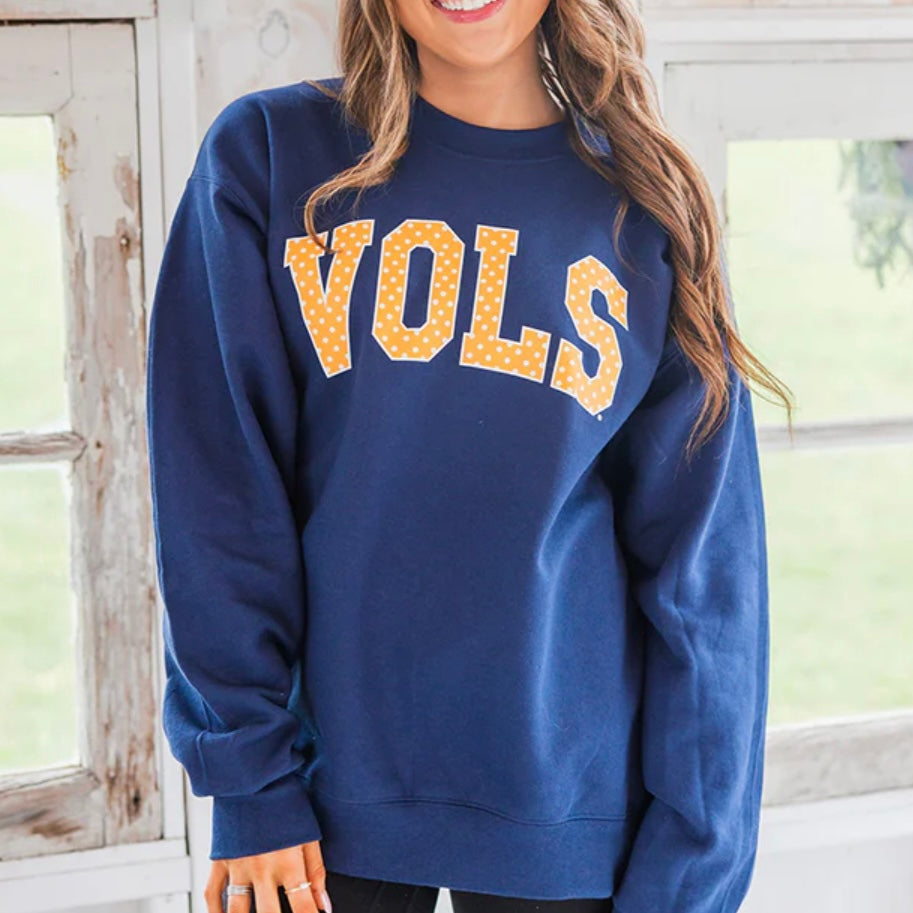 Polka Dot VOLS Crew Sweatshirt