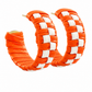 Leather Checkered Open Hoops