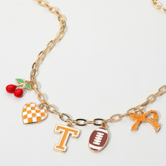 Power “T” Football Charm Station Necklace