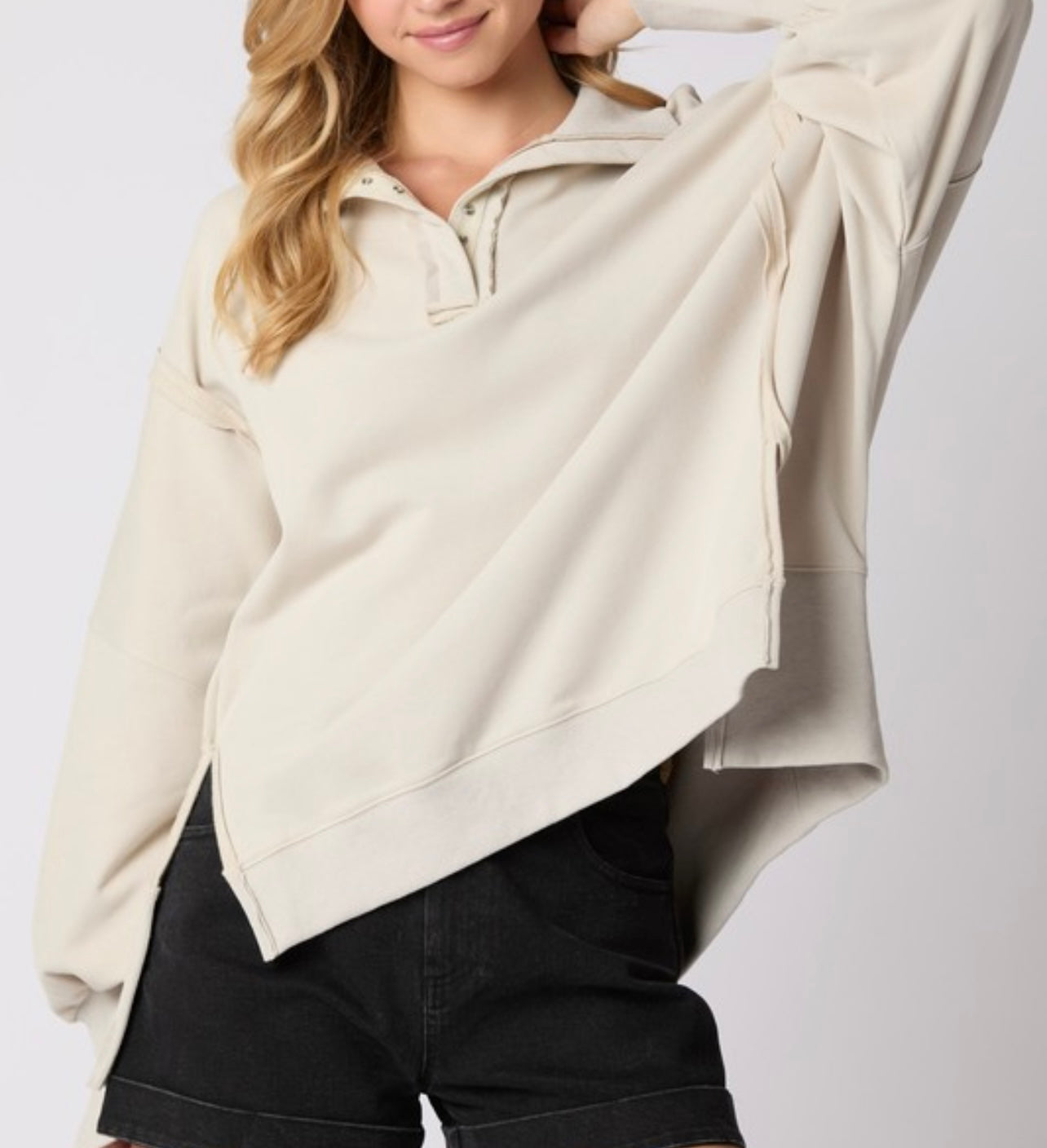 You do it All Collared Oversized Sweatshirt