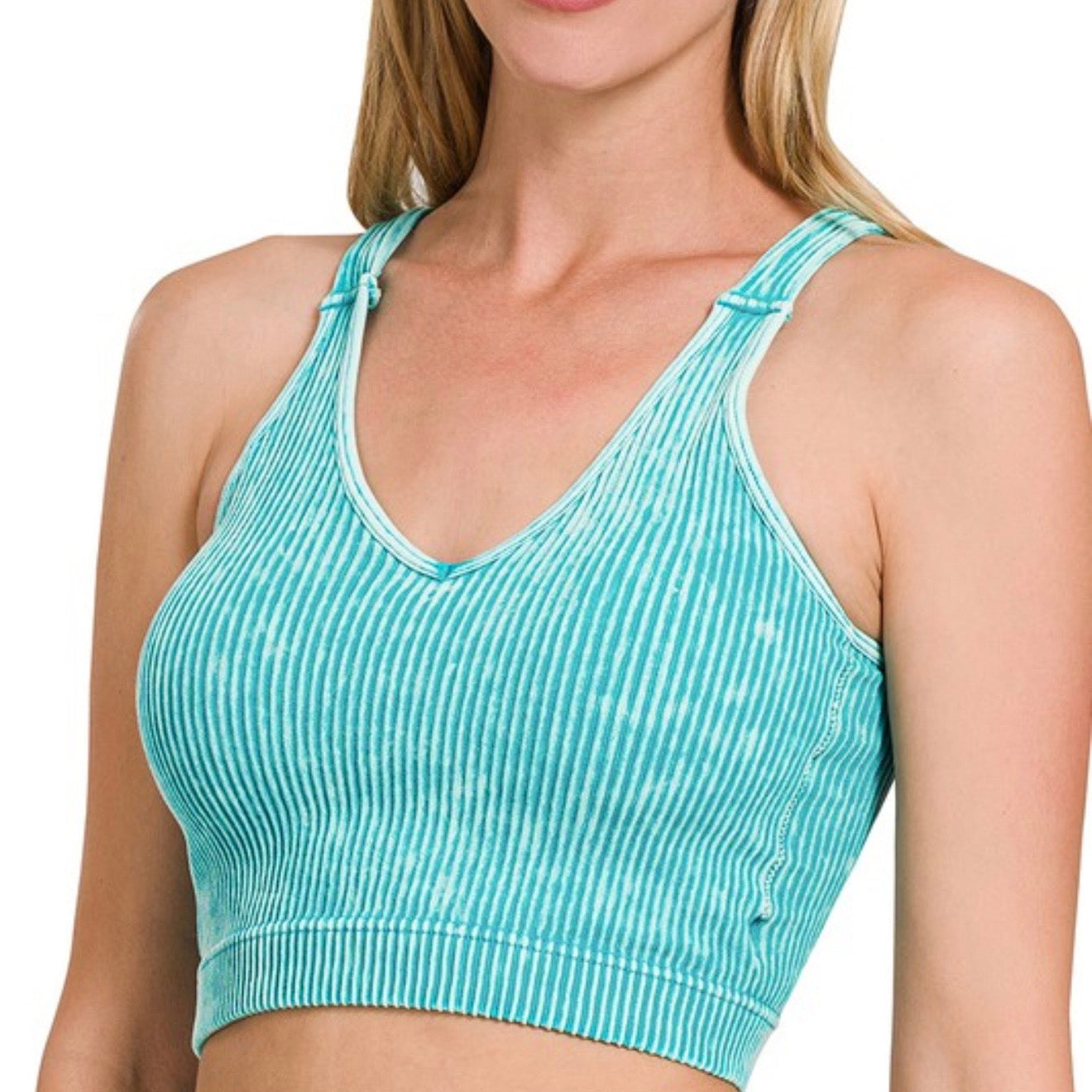 Going Places Washed Ribbed Seamless Padded Cami Tank