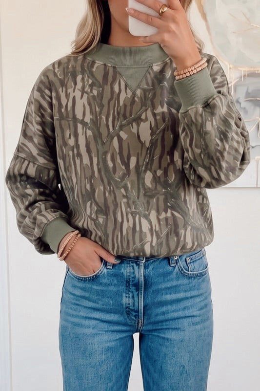 Bottomland Camo Mockneck Sweatshirt