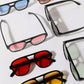 Retro Square Aviator Style Colored Lens Sunnies