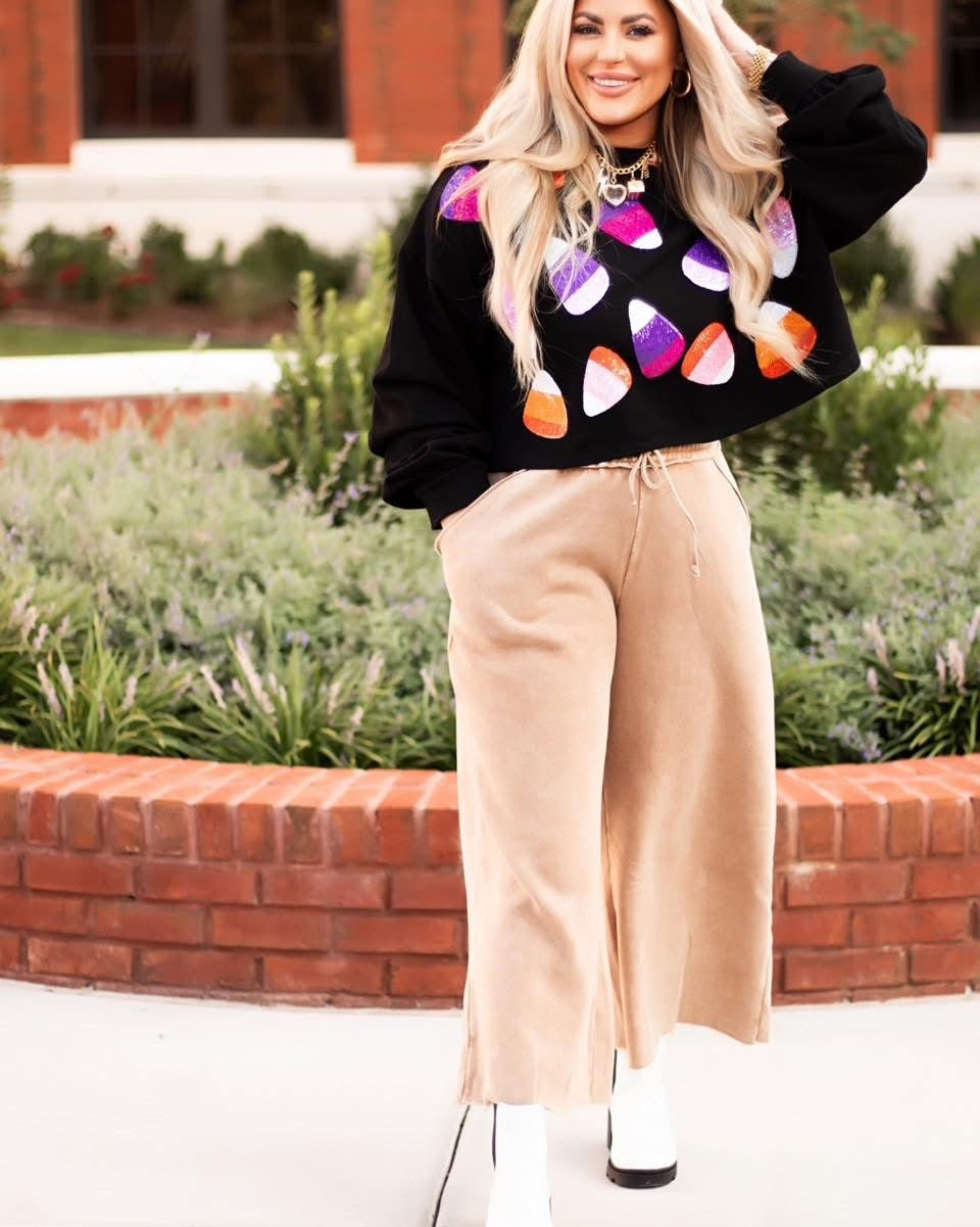 Smoky Latte Palazzo Sweatpants
