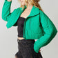 Lucky Charm Quilted Crop Puffer Jacket