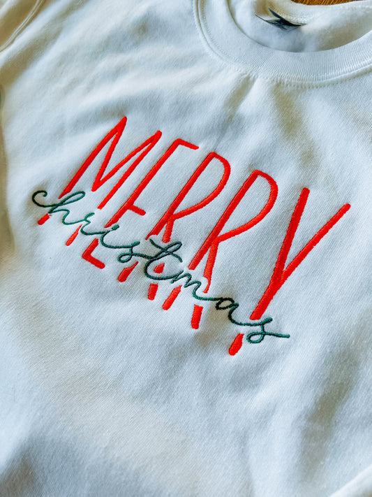 Merry Christmas Embroidered Sweatshirt