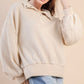 Sunday Brunch Cream Waffle Knit Pullover