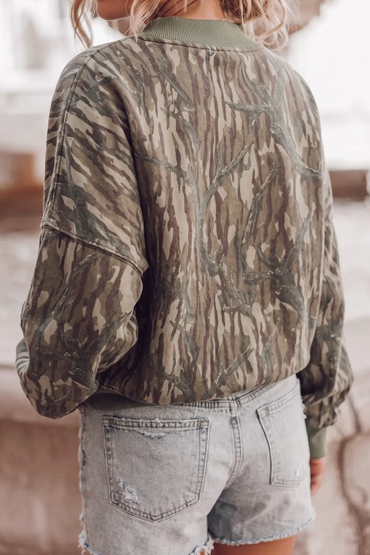 Bottomland Camo Mockneck Sweatshirt