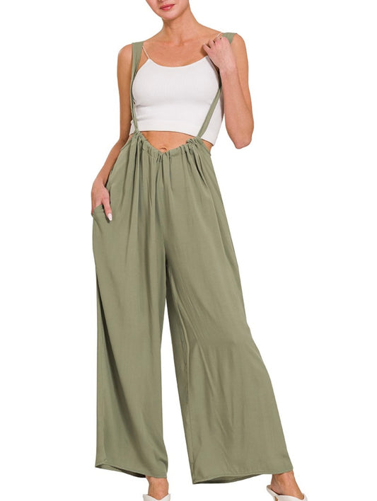 Miss Hollywood Woven Tie Jumpsuit