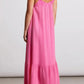 All The Vibes Pink Cotton Gauze Maxi Dress