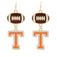 Power “T” Football Earrings
