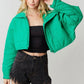 Lucky Charm Quilted Crop Puffer Jacket