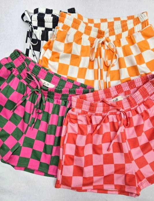 **PRE-ORDER** Checkered Girl Soft Drawstring Shorts