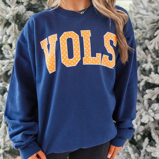 Polka Dot VOLS Crew Sweatshirt