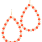 Orange and White Gameday Beaded Earrings