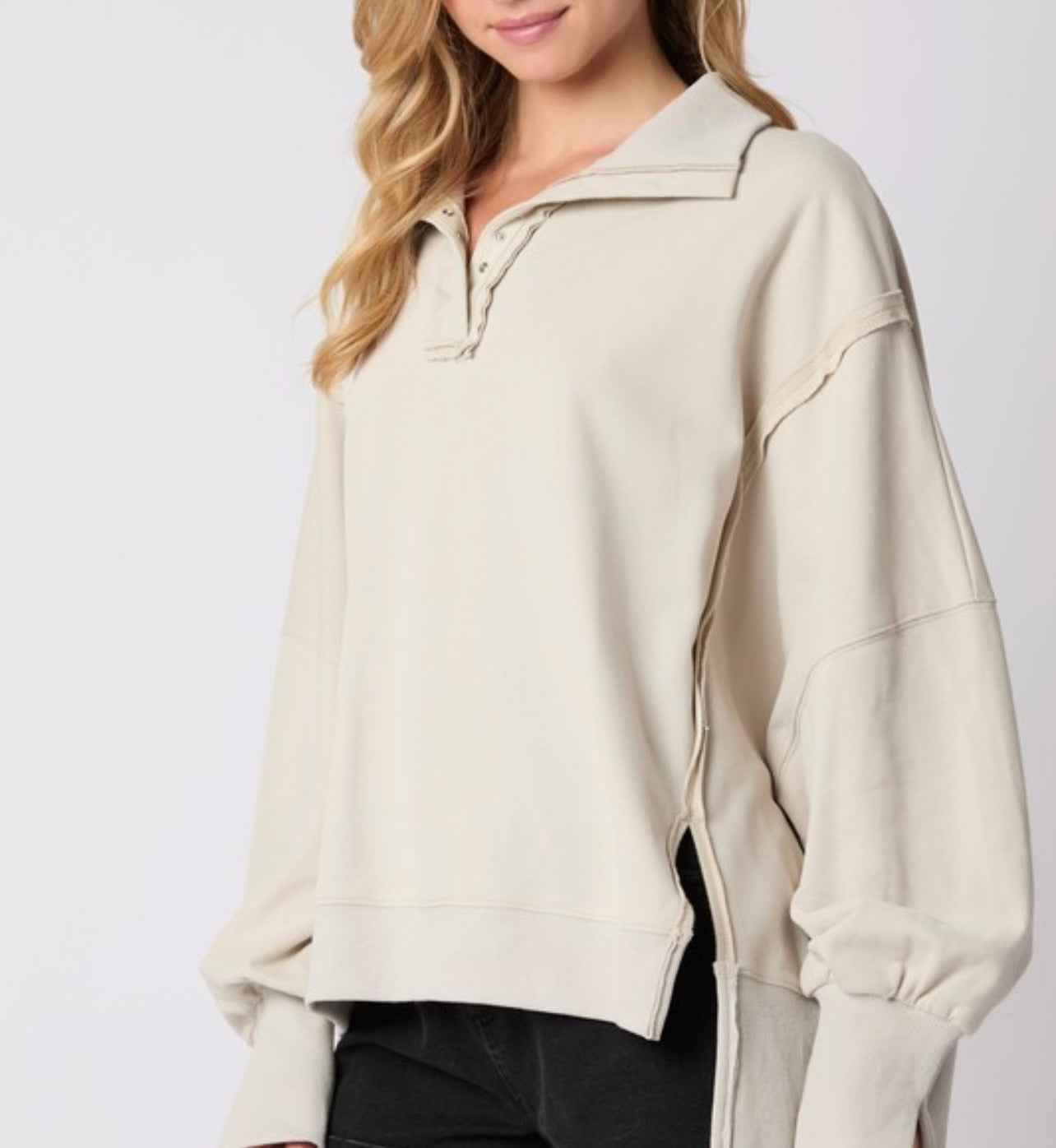 You do it All Collared Oversized Sweatshirt