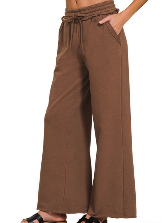 Classic Cocoa Wide Leg Sweatpants