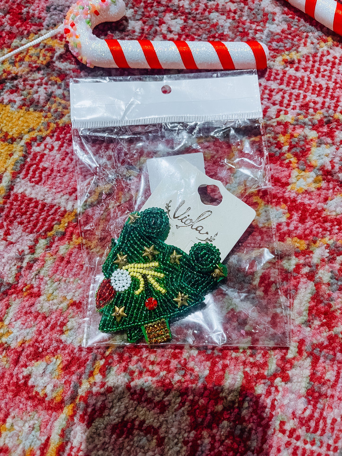 Grinch Hand Beaded Earrings