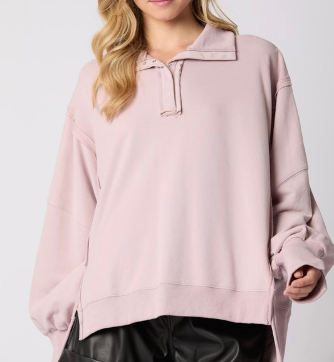 You do it All Collared Oversized Sweatshirt