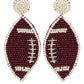 Football Beaded Earrings