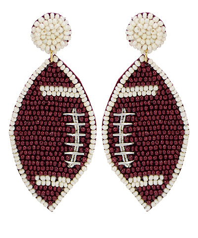 Football Beaded Earrings