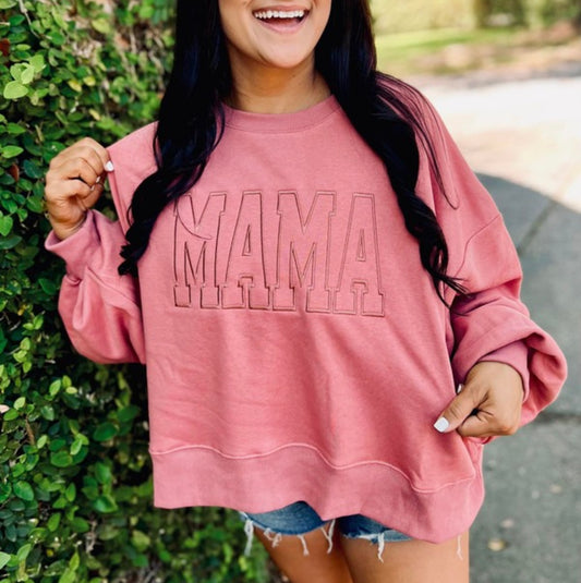 Mama You Look Cozy Cropped embroidered Sweatshirt