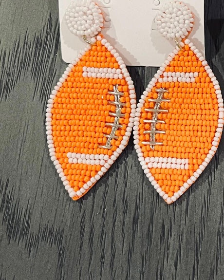 Football Beaded Earrings