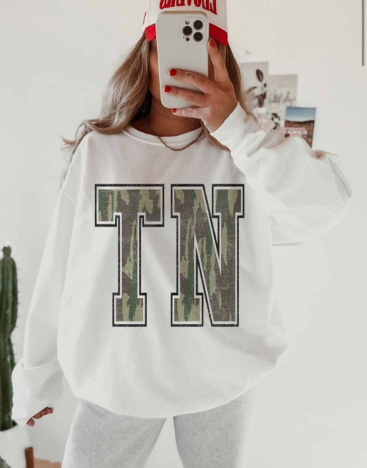 It’s The Letters On My Crew Neck Sweatshirt — “TN”
