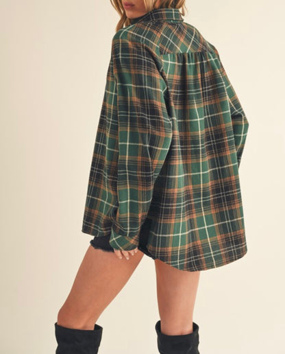Autumn Ember Plaid Flannel Shirt
