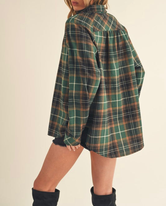 Autumn Ember Plaid Flannel Shirt