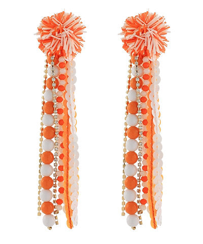 Gameday Fringe & Bead Earrings